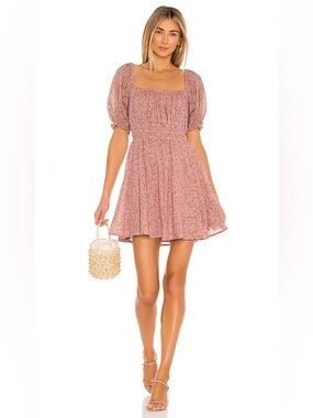 SPELL & THE GYPSY COLLECTIVE Rae Mini Dress Dusty Pink Floral Size Medium